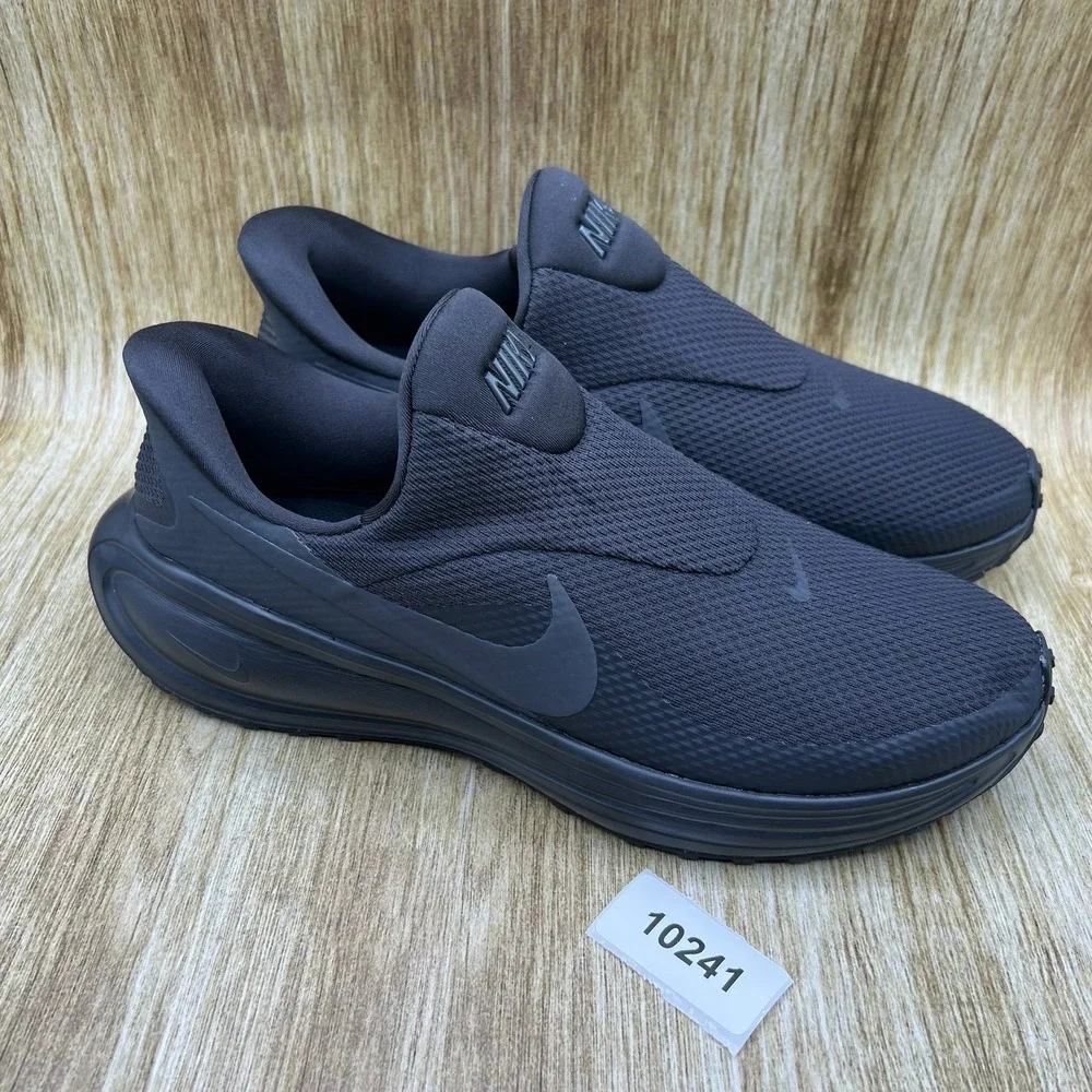 Nike Revolution 8 EasyOn Men's Size 10.5 Black Slip On Running Shoes HQ2414-003